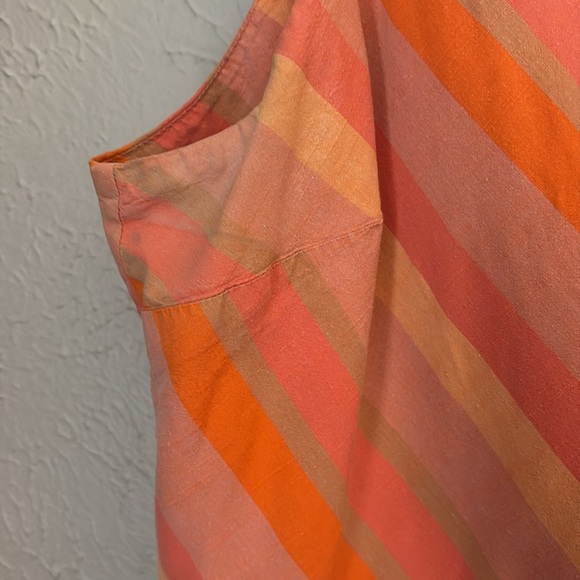 Land's End Striped Orange and Pink Dress - Picture 4 of 6